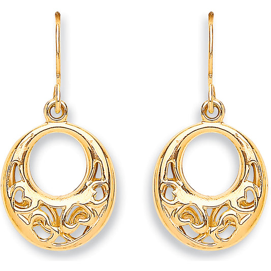 Y/G Hook Drop Heart Earrings