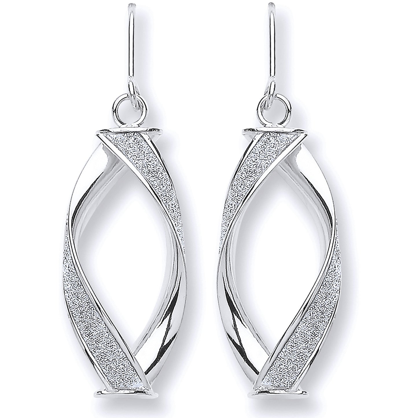 W/G Twist Glitter Drop Earring