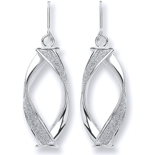 W/G Twist Glitter Drop Earring
