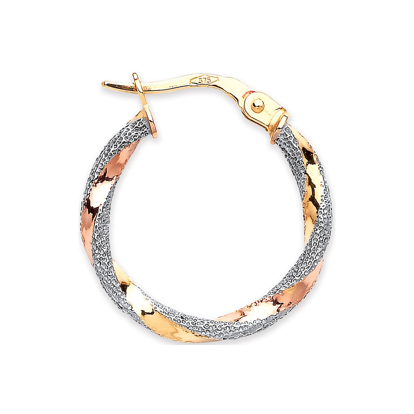 YW & R/G 20mm Twist Earrings
