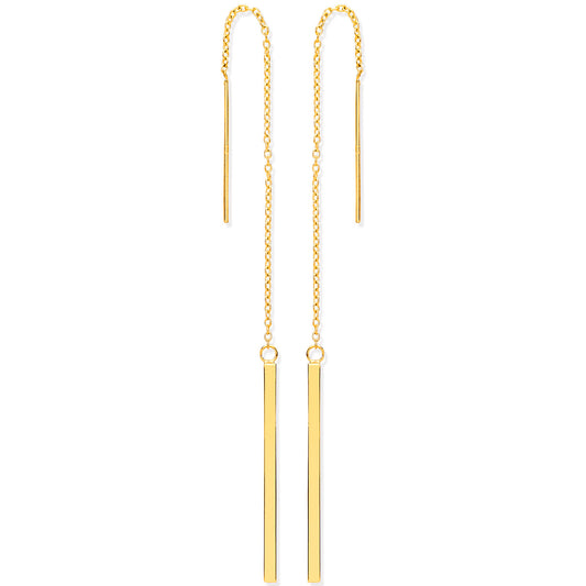 Y/G Chain Drop Threader Earrings