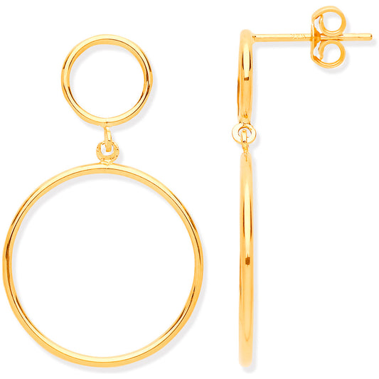Y/G Circles Open Drop Earrings