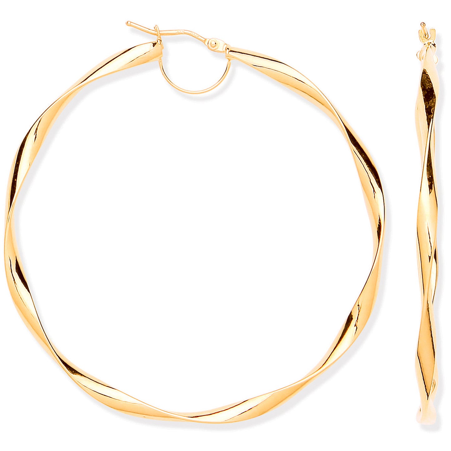 YG 55mm Hollow Twist Hoop Earrings