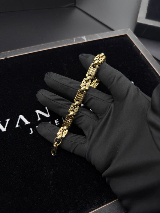 9ct Gold Stars & Bars Bracelet