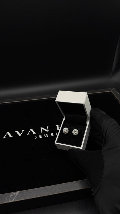 Silver Circle Moissanite 9.5mm Studs