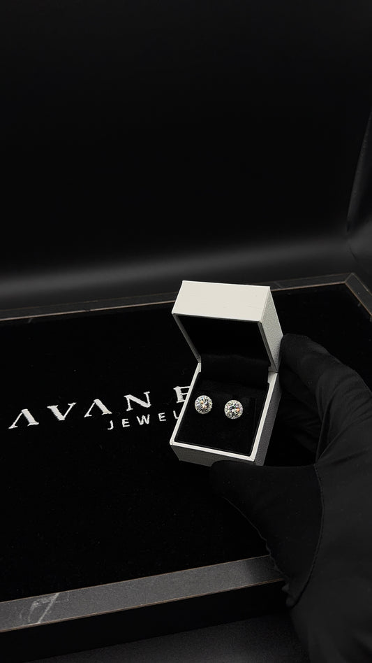 Silver Circle Moissanite 9.5mm Studs