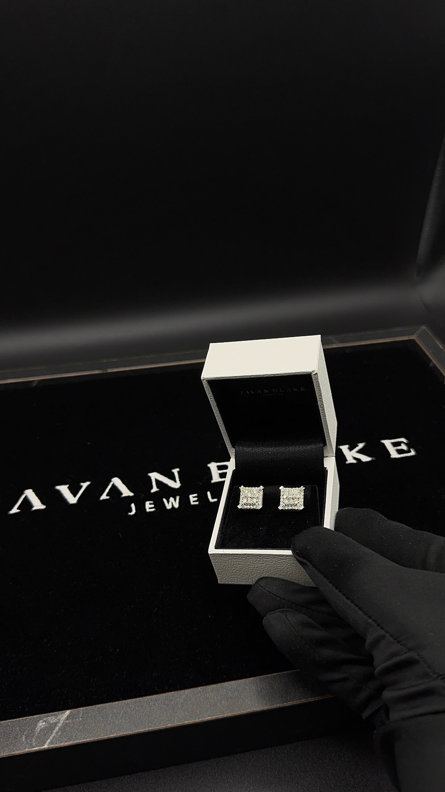 Silver Square Baguette Moissanite Studs 10mm