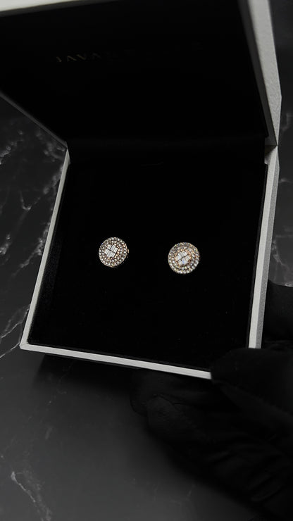 Rose Gold 14k Circle Baguette / Round 1ct Lab