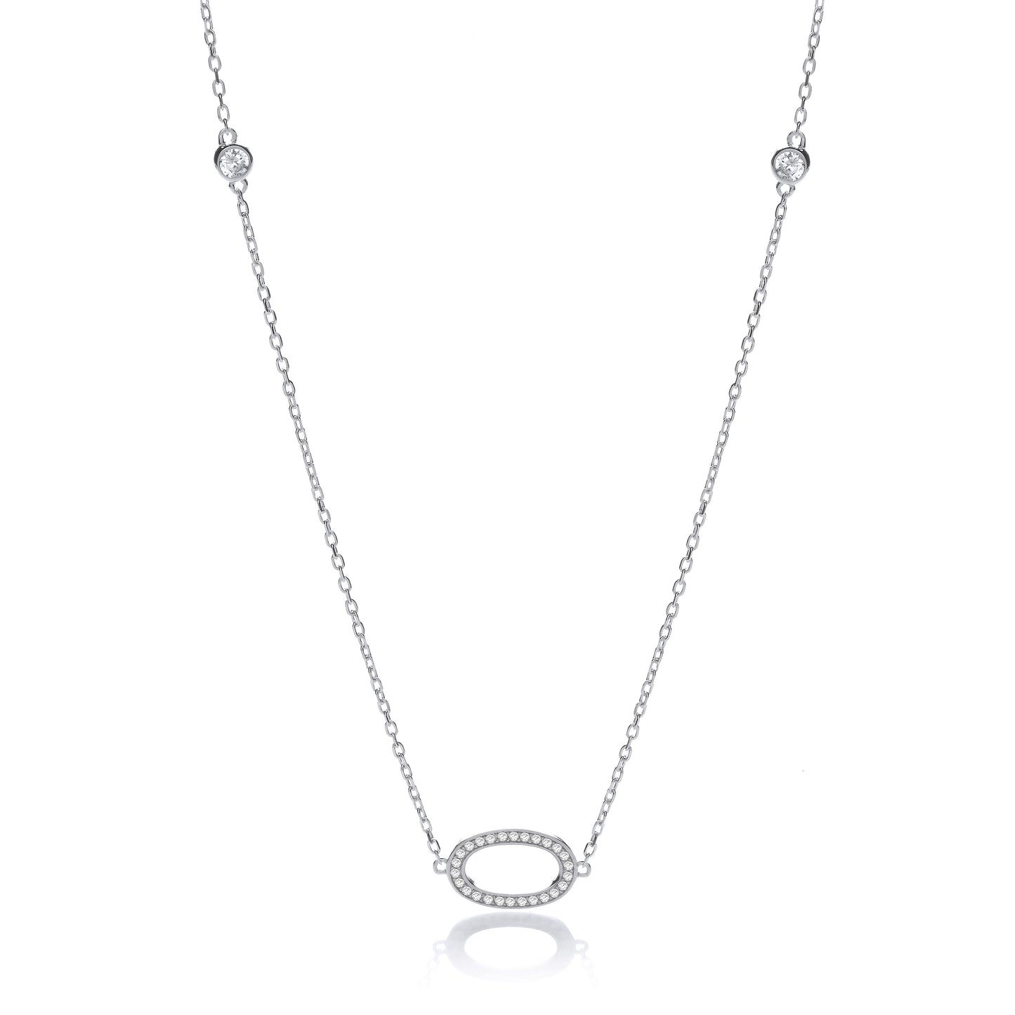 Silver Diamond by the Yard Cz Style 36" Necklace