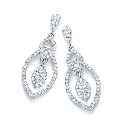 Micro Pave' Teardrop Fancy Earrings