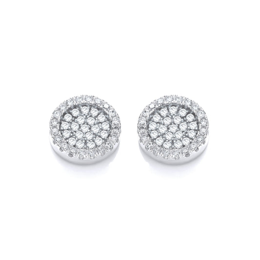 Micro Pave' Round Cz Stud Earrings