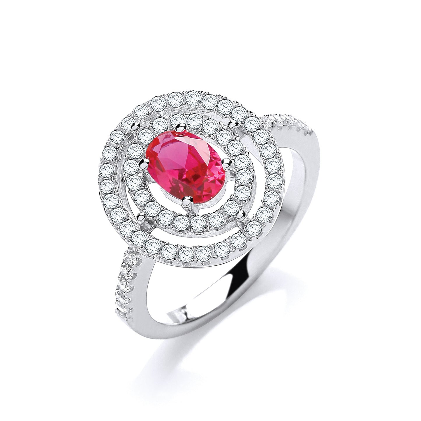 Micro Pave' Ruby Red& Clear CZs Ring