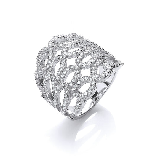 Micro Pave' Cz Fancy Ring