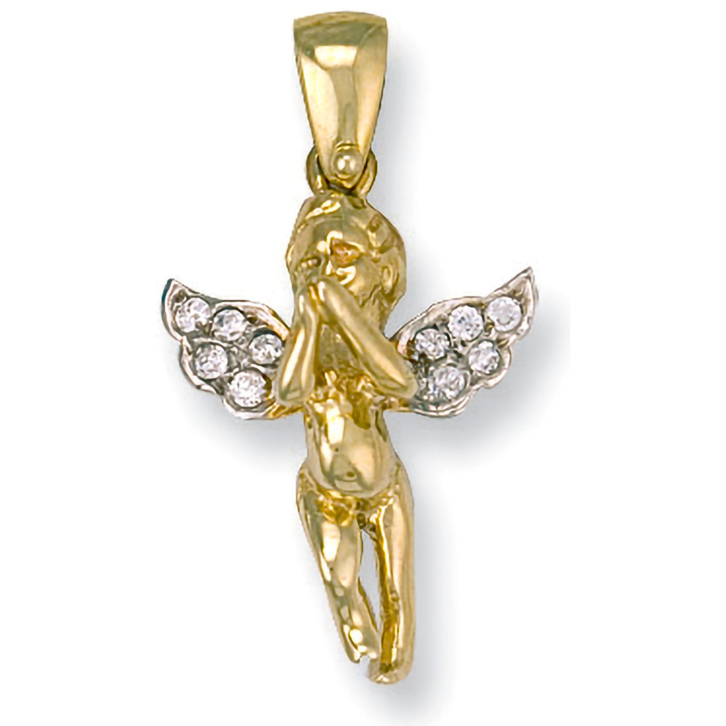 Y/G Cz Cherub Pendant