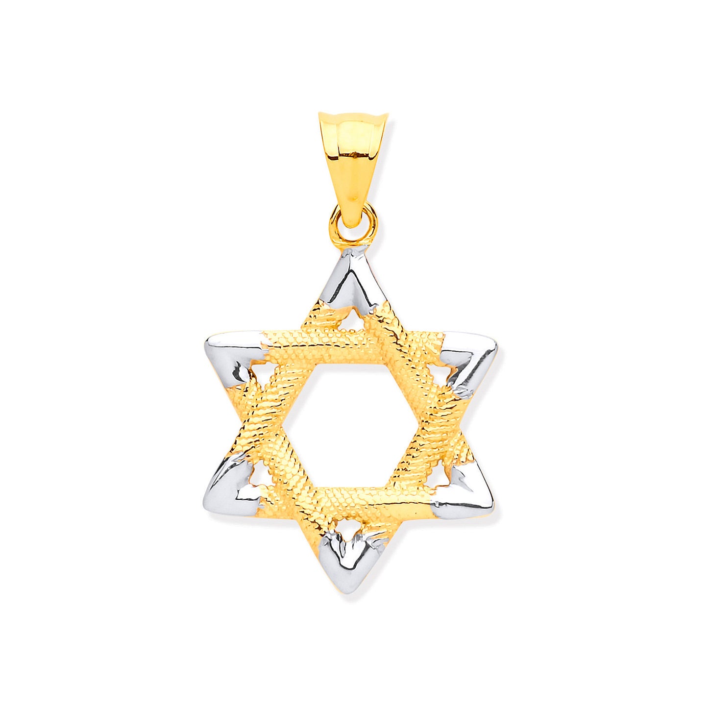 W & Y/G Star of David Pendant