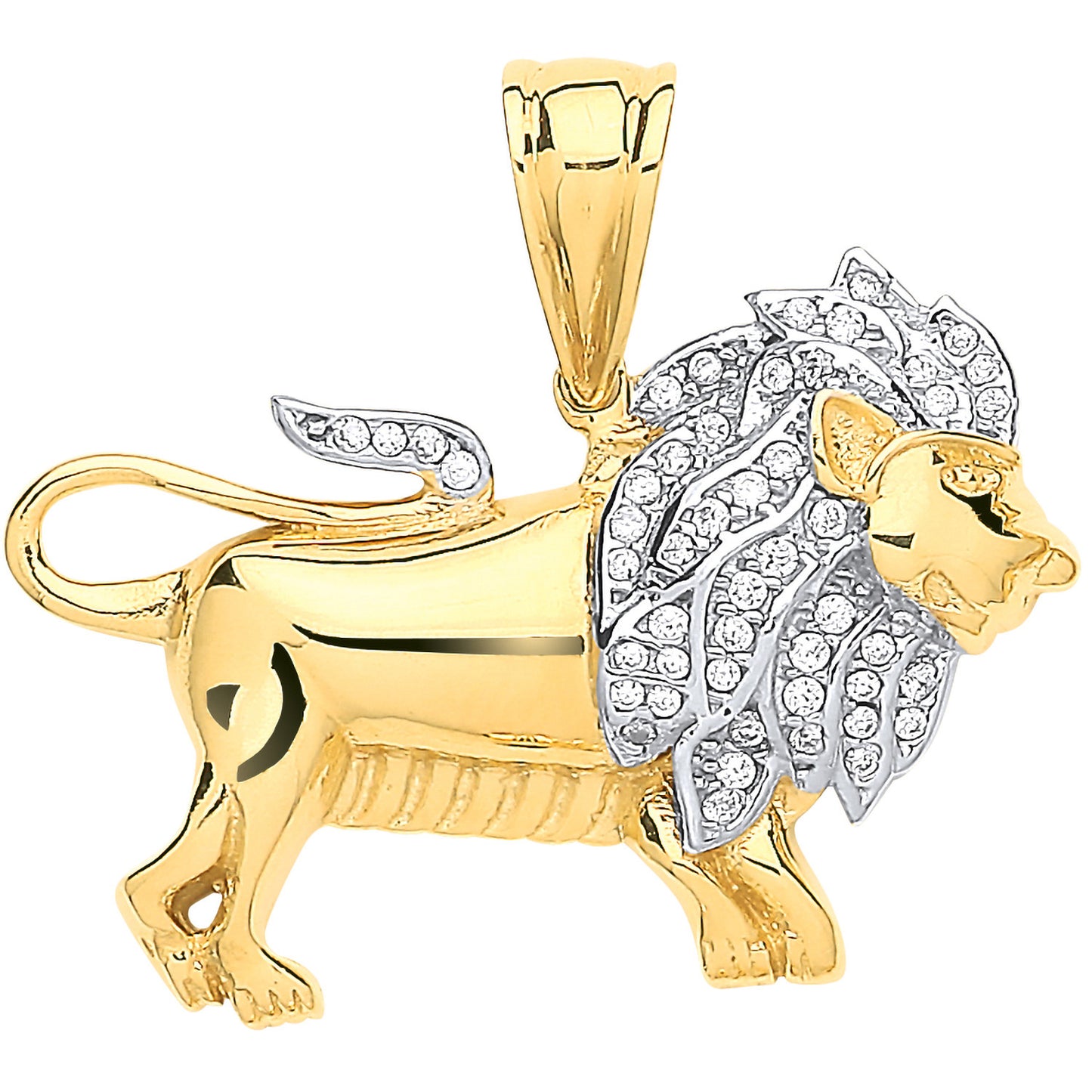 Y/G Cz Lion Pendant