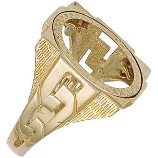 Y/G (Full) Square Top  ID Sides Sovereign Ring
