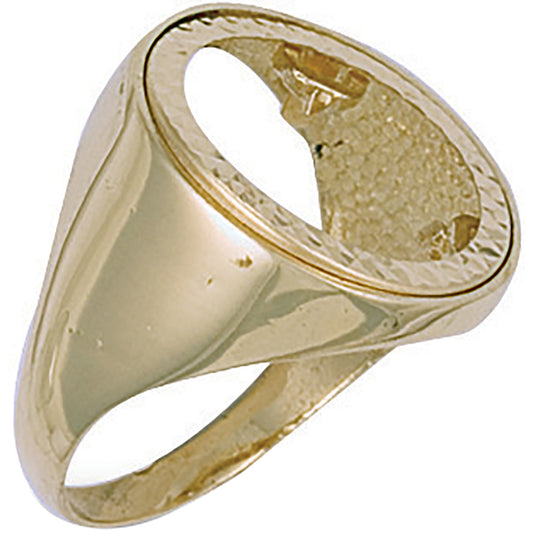 Y/G (Full) Plain Sides Sovereign Ring