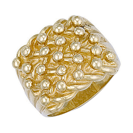 Y/G Woven Back 5 Row Keeper Ring