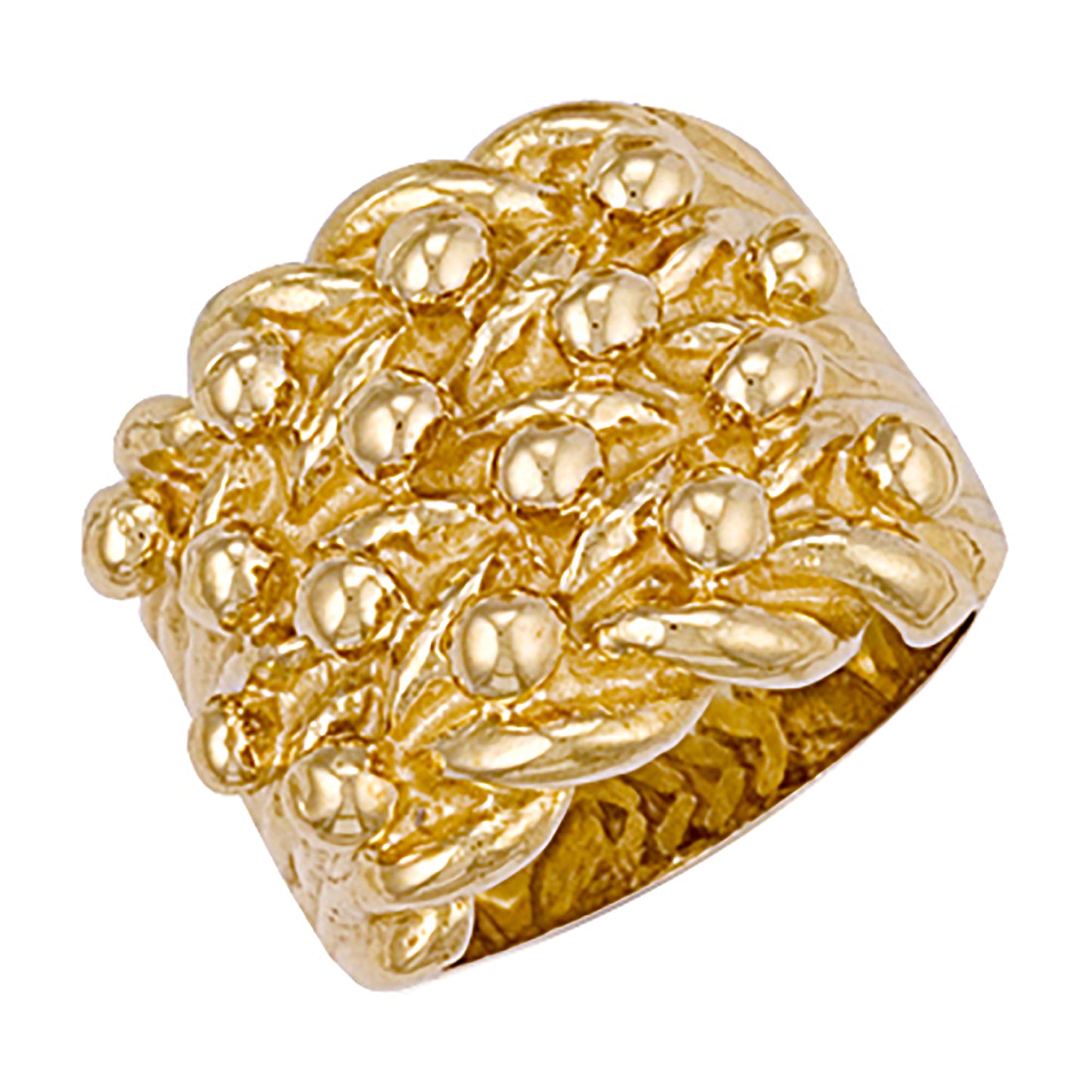 Y/G Woven Back 4 Row Keeper Ring