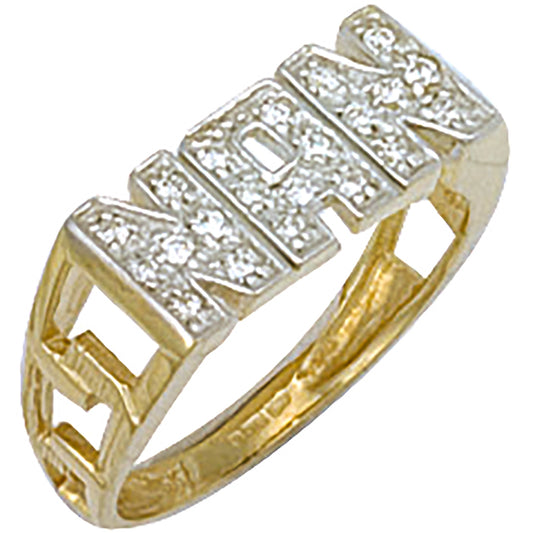 Y/G Cz ID Sides NAN Ring
