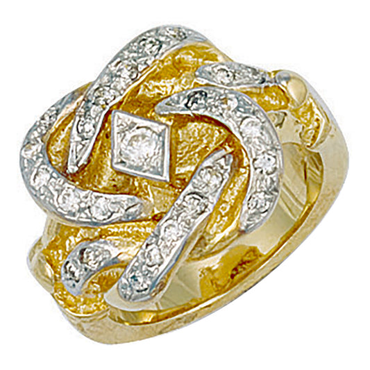 Y/G Cz Knot Ring