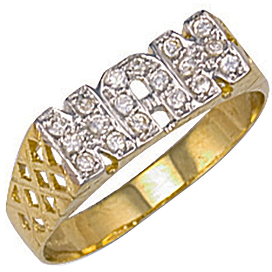 Y/G Cz Basket Sides NAN Ring