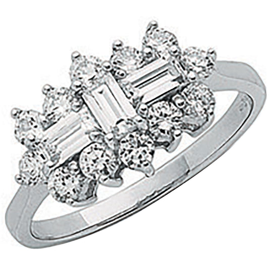 W/G Cz Boat Ring