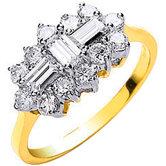 Y/G Cz Boat Ring