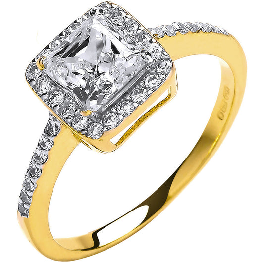 Y/G Ladies Princes Centre Cz Ring
