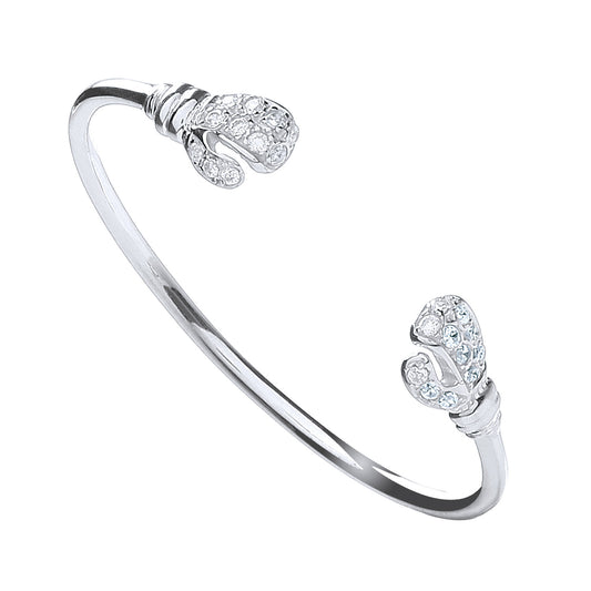 Silver Baby Cz Boxing Glove Bangle