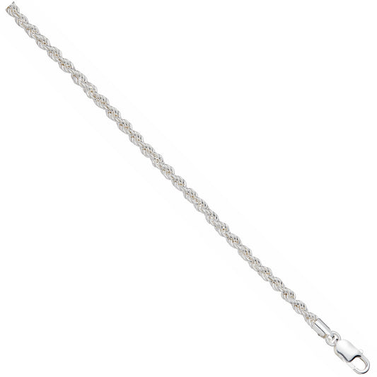 Silver 4.3mm Hollow Rope Chain/Bracelet