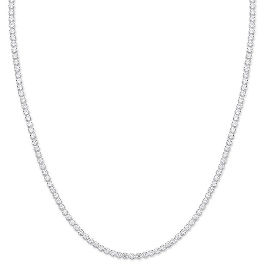 Silver 2.4mm 17" Tennis Cz  Chain