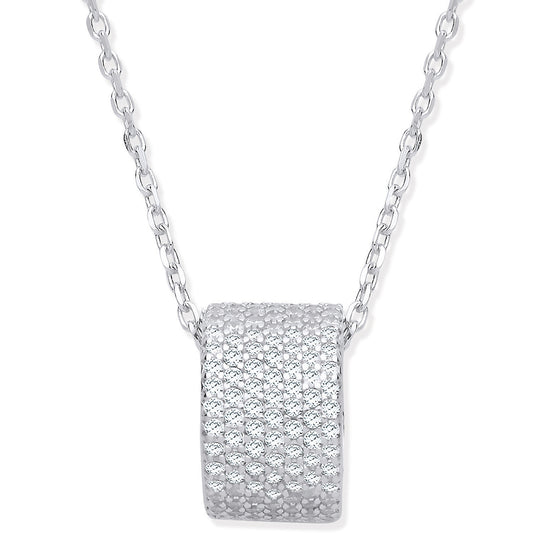 Silver Little Full ET Cz Ring on a 16" Chain