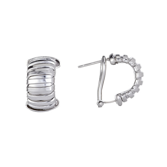 # Silver Ribbed Earrings
