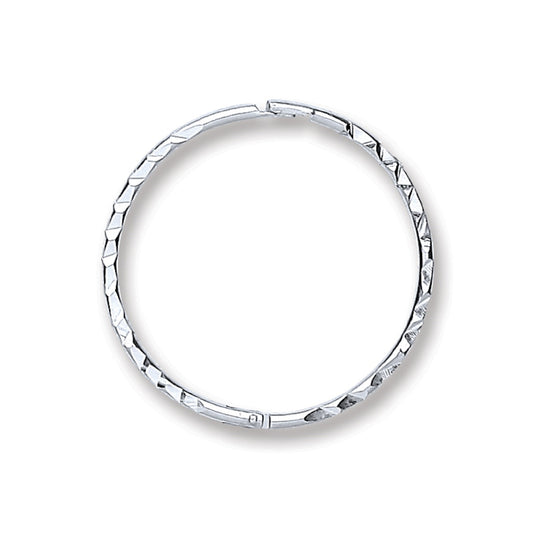 Silver 16mm Diamond Cut Hinged Sleepers