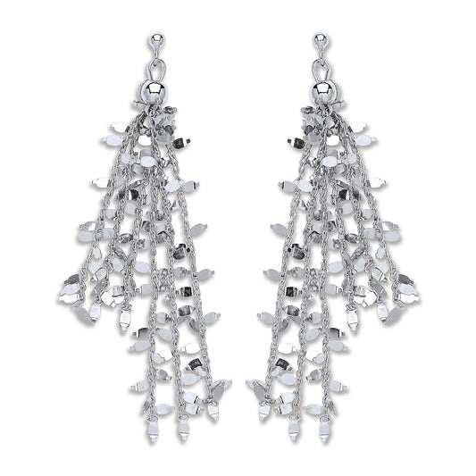 #  P/P Silver Tassel Drop Earrings
