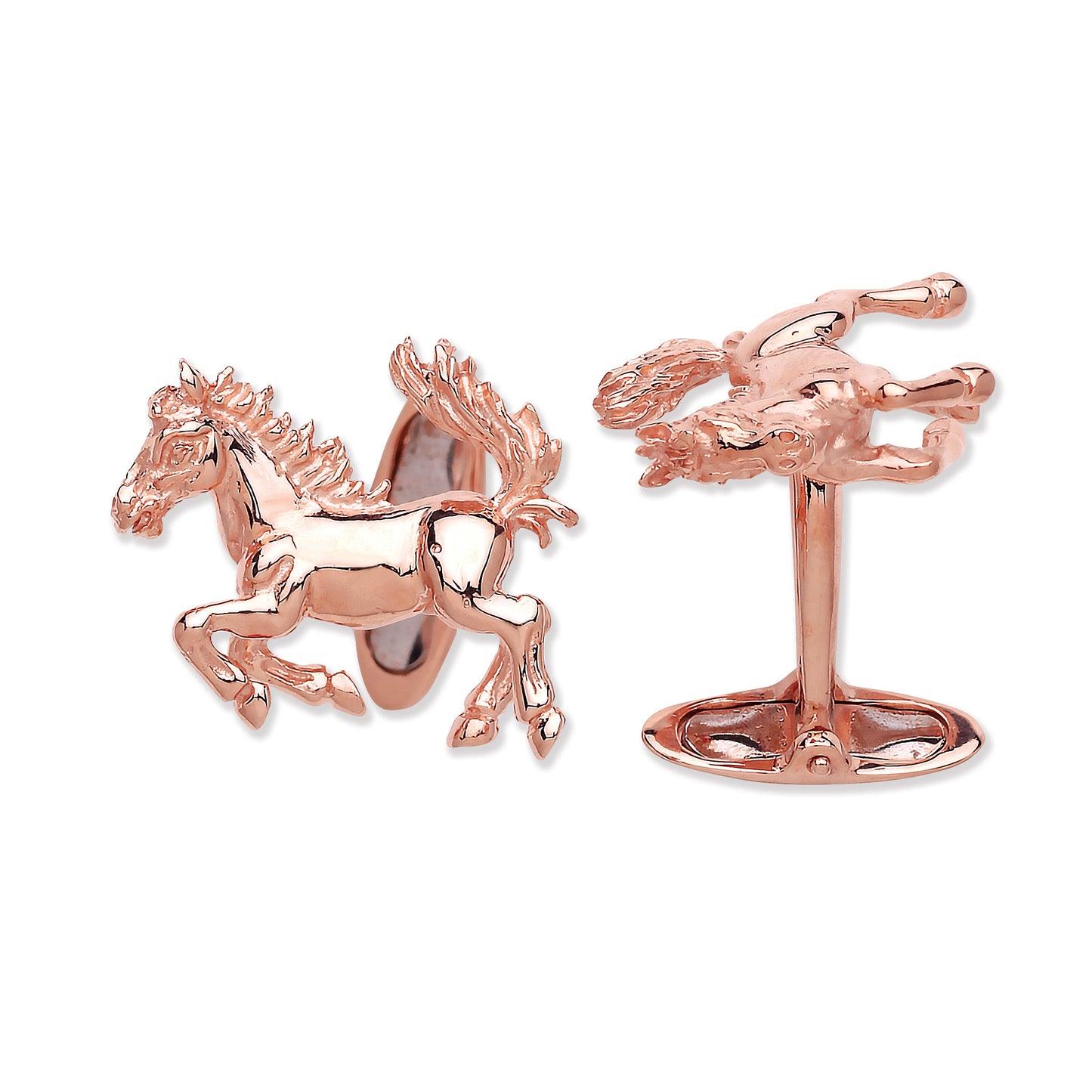 Silver R/G Coated Horse Cufflinks