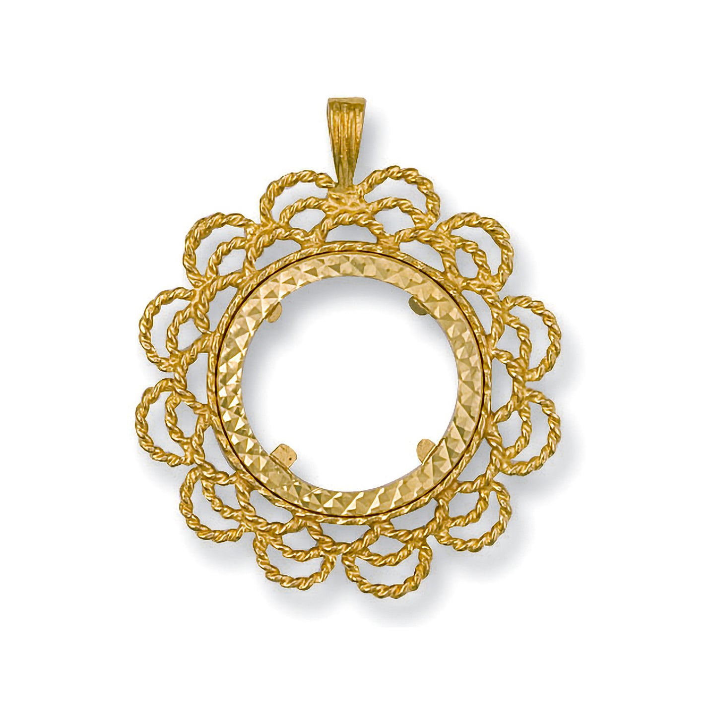 Y/G (Half) Fancy Sovereign Pendant