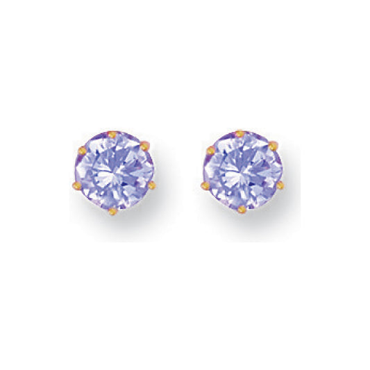 Y/G 6mm Claw Set Lavander Cz Studs