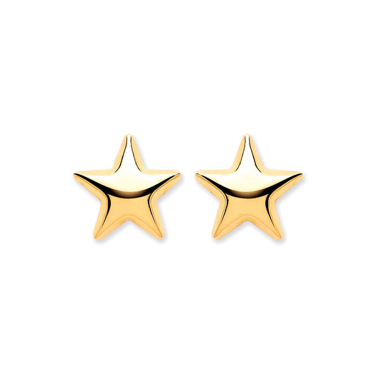 9ct Y/G Star Studs
