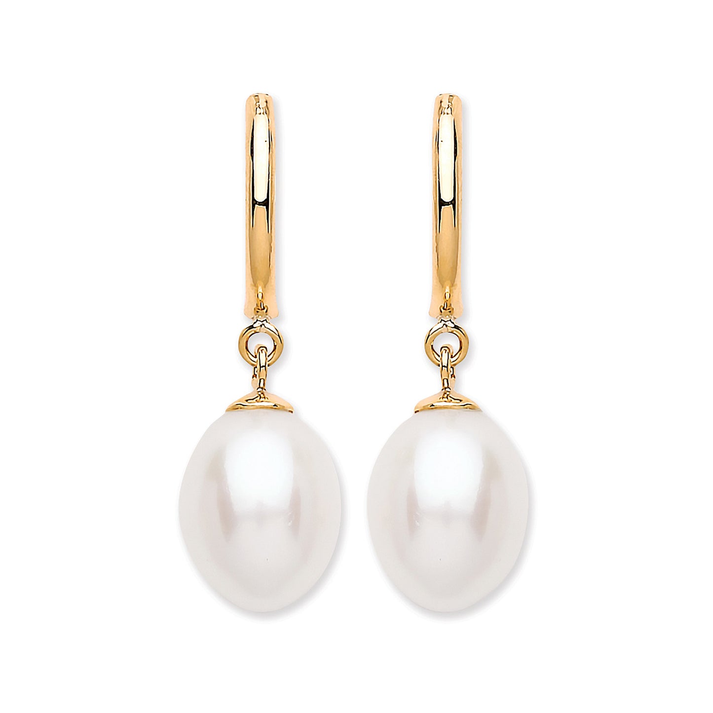9ct Y/G Freshwater Pearl Drop Studs
