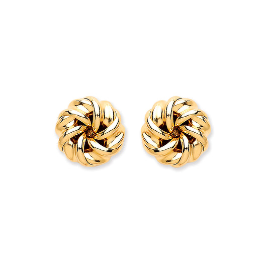 9ct Y/G Tight Knot Studs