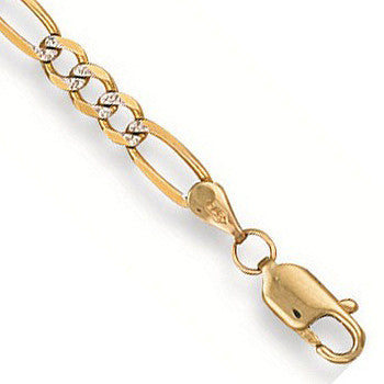 Y/G Rhodium Plated Figaro Anklet