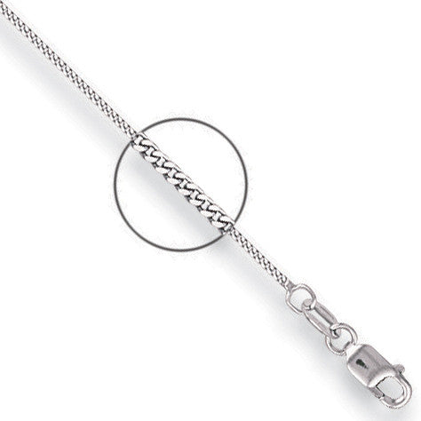 18ct W/G 1.0mm Traditional Classic Curb Chain