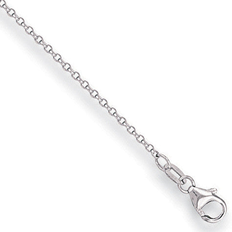 18ct W/G 1.2mm D/C Belcher Chain