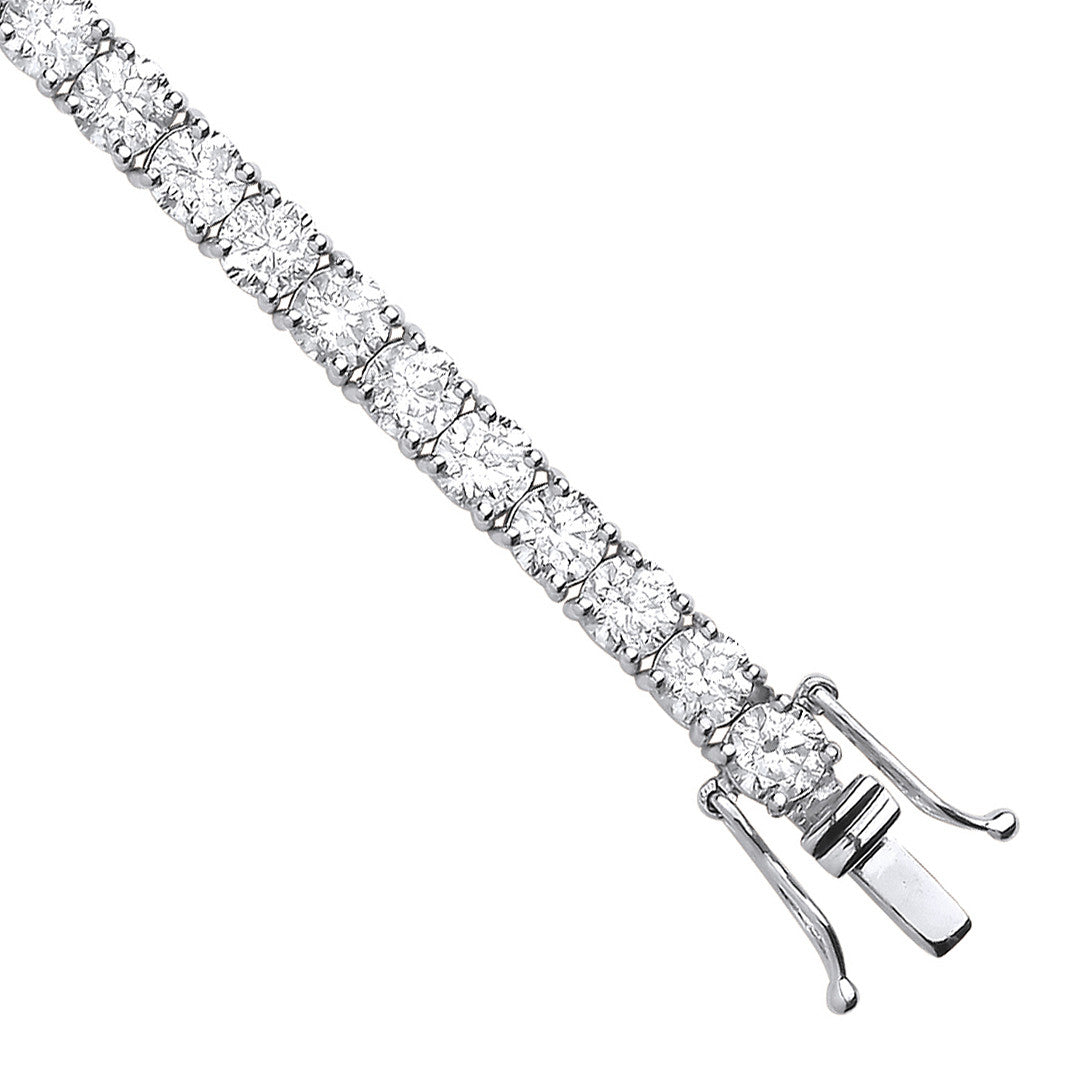 18ct White Gold 10.00ct Diamond Tennis Bracelet