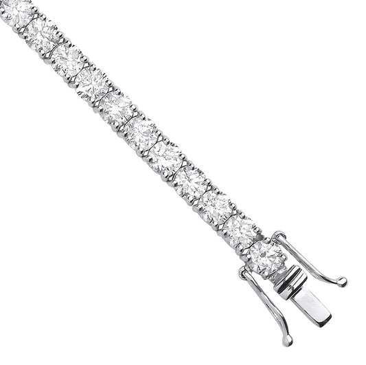 18ct White Gold 10.00ct Diamond Tennis Bracelet