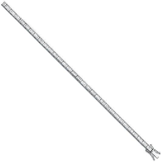 18ct White 3.00ct Baguette Cut Diamond Bracelet