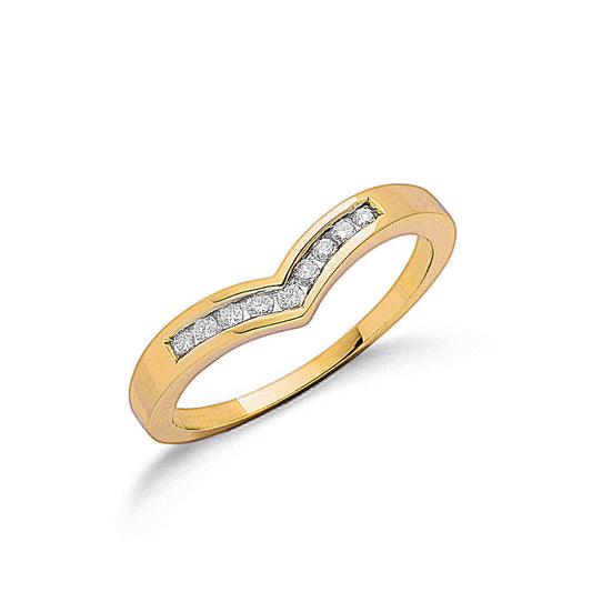 9ct Y/G 0.15ct Diamond Wishbone Ring